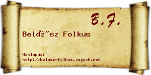 Belász Folkus névjegykártya
